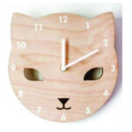 Cat Design Wooden Clock For kids room WC120